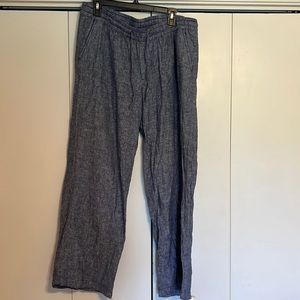 Mid-Rise Linen Blend Pants